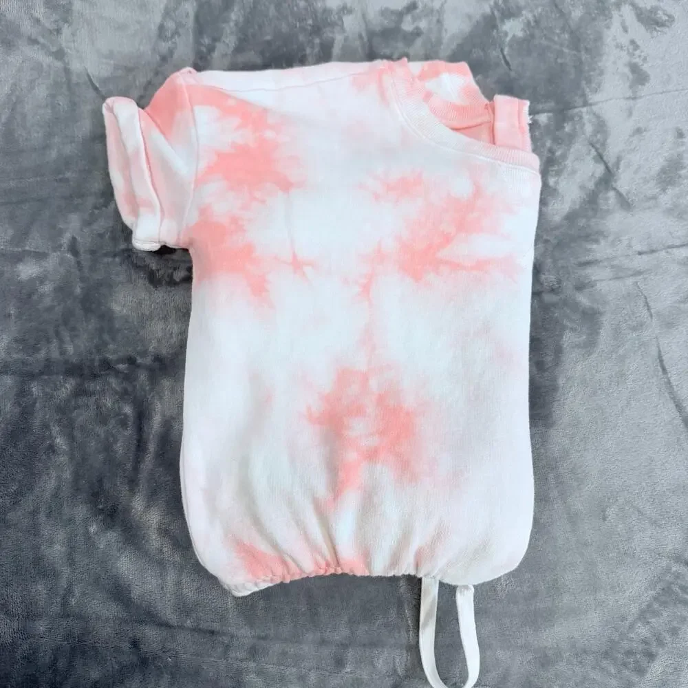 Bundle 2 Girls Justice 16 Fleece Tie Dye Jumpsuit Roll Sleeves Cargo Pockets